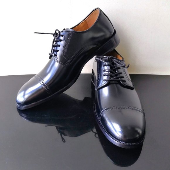 Johnston & Murphy Men\'s Bradford Cap Toe in Beautiful Black Brush-Off Leather main image 4